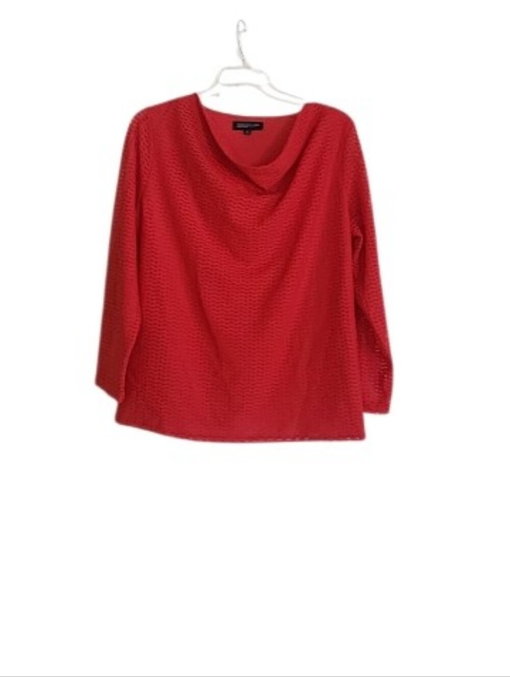 Textured Red Women's Cowl Neck Top Coral Sz 2X Nwt
